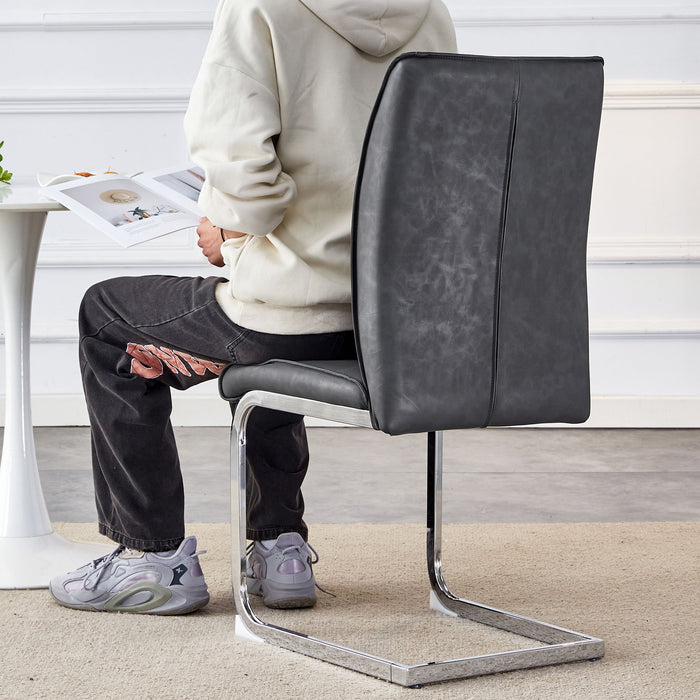 Luxury Simple Arch High Resilience Dining Chair With Arched Leg