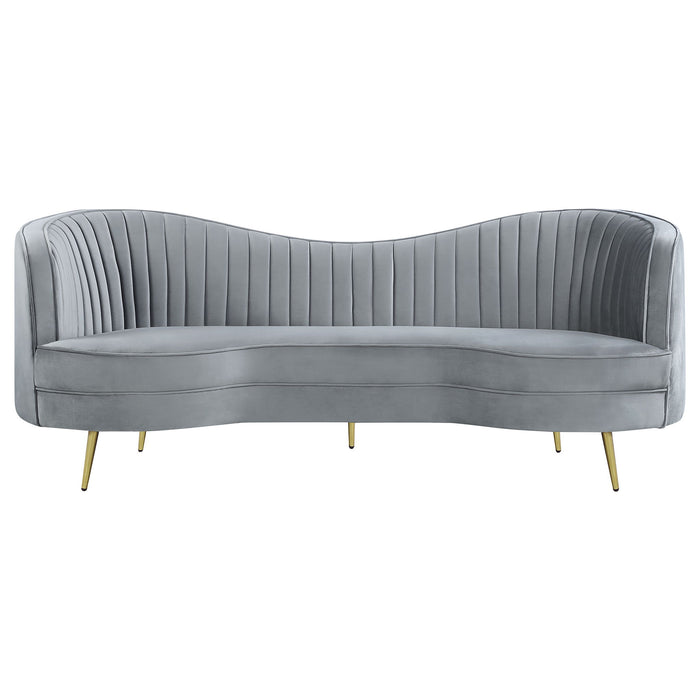 Sienna - 2 Piece Back Living Room Set, Sofa & Loveseat - Gray