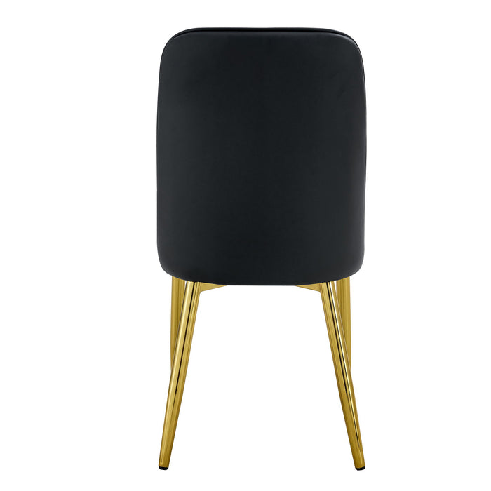 Modern Dining Chairs With Metal Legs And Simple Line Design On Backrest