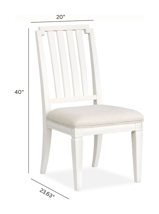 Willowbrook - Upholstered Side Chair With Wood Slat Back (Set of 2) - Egg Shell White