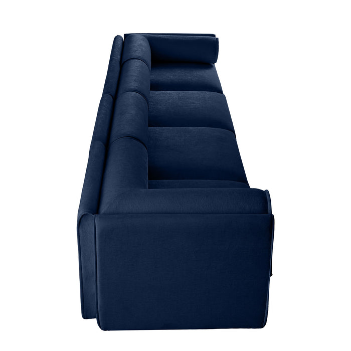 Stylish Chenille Sofa With Storage Seat And Cylindrical Backrest
