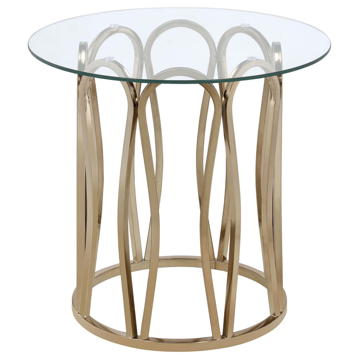 Monett 2-piece Coffee and End Table Set Chocolate Chrome