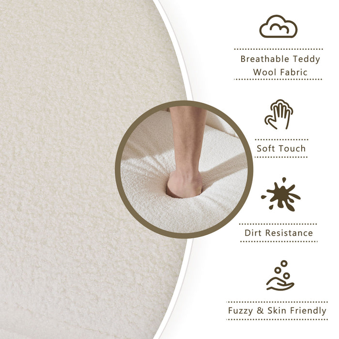 Accent Chair With Birch Wood Legs - White