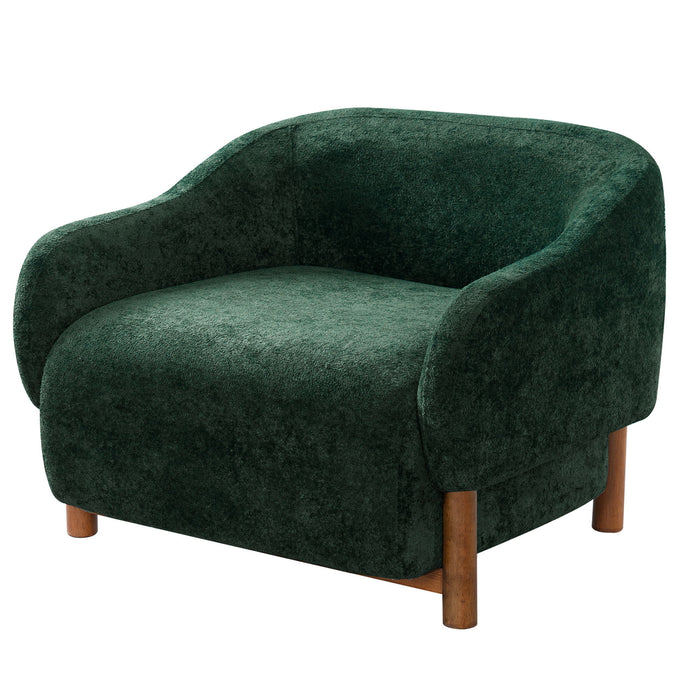 Modern Accent Chair With Recessed Arms And Tight Back
