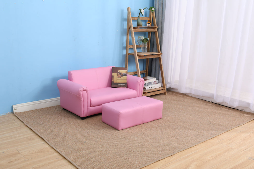 Kids Club Chair Sofa / Sectional And Ottoman - Pink
