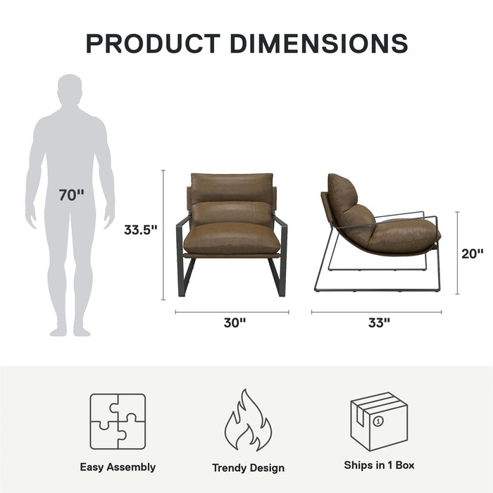 Gatsby - Upholstered Sling Accent Chair - Camel