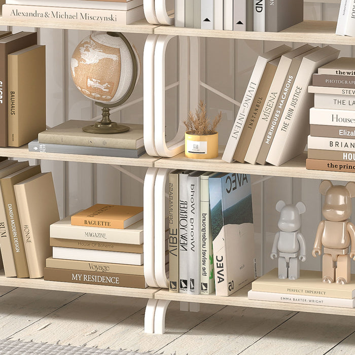 5 Tier Industrial Bookshelf, Tall Bookcase With Open Design, Vintage Storage Organizer