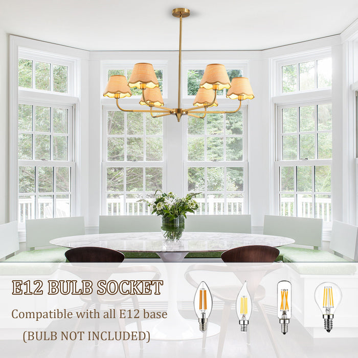 6 Lamp Chandelier - Golden
