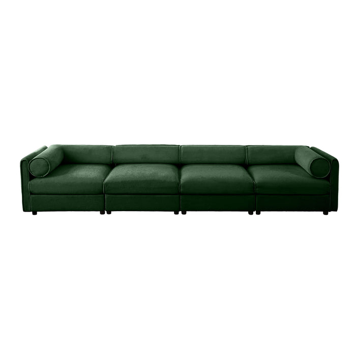 Stylish Chenille Sofa With Storage Seat And Cylindrical Backrest