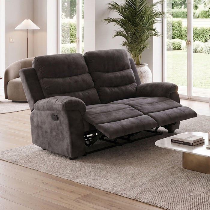 2 Seat Manual Recliner Loveseat With 150° Deep Recline, For Small Living Spaces - Dark Gray