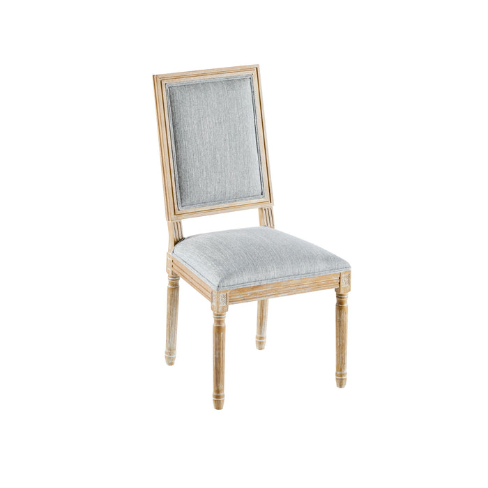 French Country Style Dining Chair With Upholstered Seating And Fluted Legs