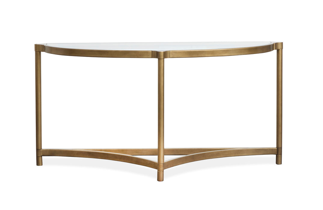 Cassidy - Demilune Sofa Table - Aged Brass And Volakas Classic