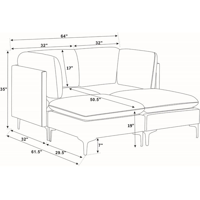 Upholstered Modular Sectional & Tall Legs