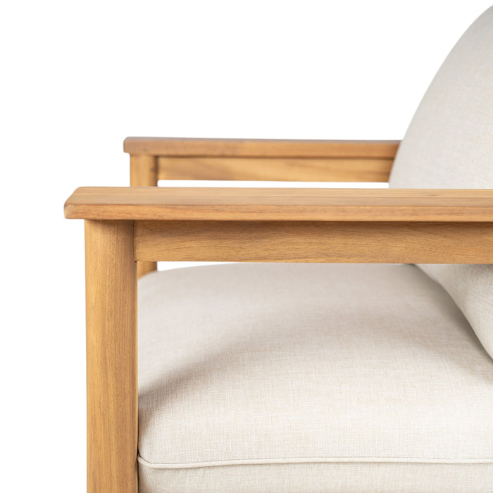 Terassi - Outdoor Lounge Chair (Set of 2) With Cushions - Beige / Light Teak