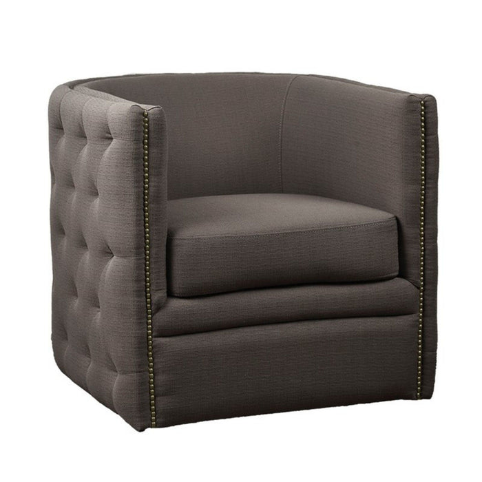 Capstone - Swivel Barrel Chair With Nailhead Accents And Button Tufting