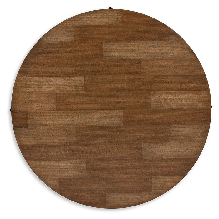 Kraeburn - Round Cocktail Table - Brown / Black