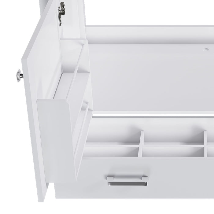 42" Bathroom Vanity Base With Doors And Drawer - White