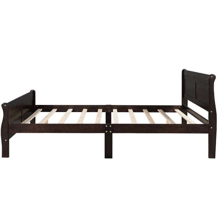 Platform Bed Frame Mattress Foundation Sleigh Bed With Headboard / Footboard / Wood Slat Suppor