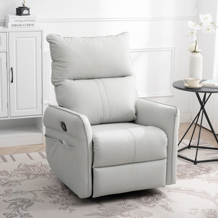 Electric 270° Swivel Rocking Glider Chair For Living Room (Light Gray)