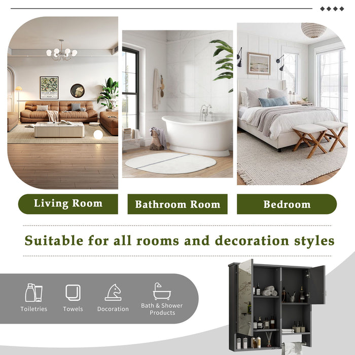 Modern Wall Mounted Bathroom Medicine Cabinet, Bathroom Wall Storage Cabinet With Mirror