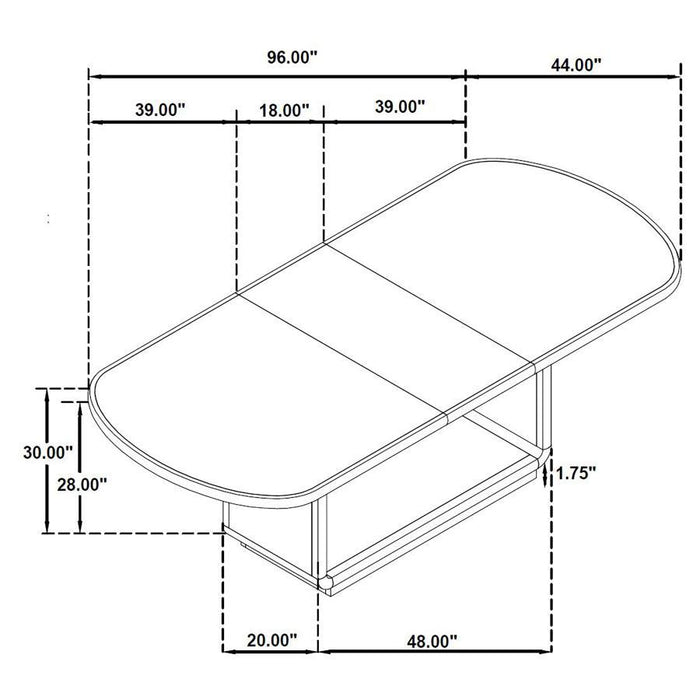 Leandro - 9 Piece Rectangular Dining Table Set - Cream / Burnished Black
