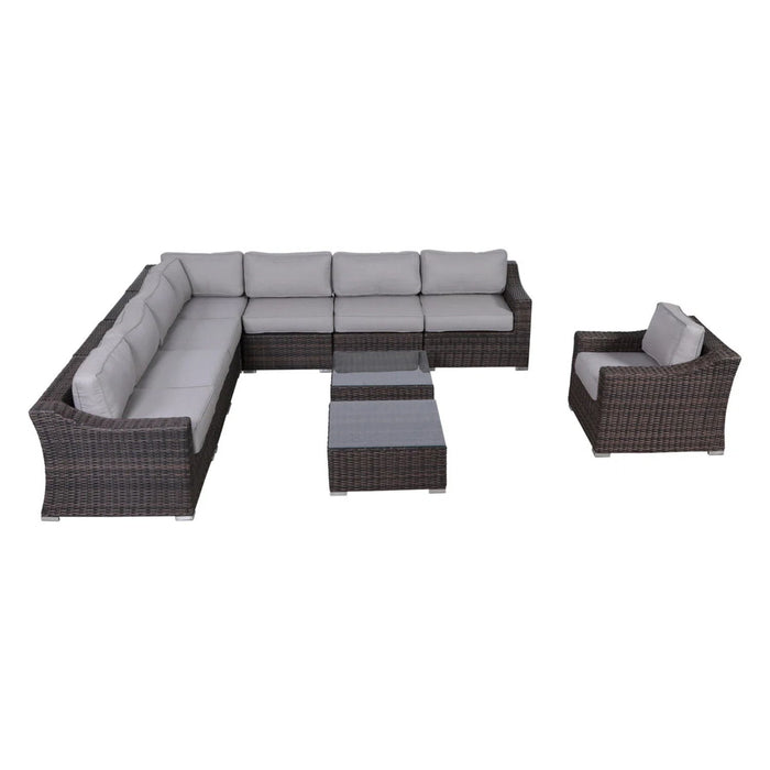 Outdoor Wicker Conversation Set With Cushions, All Weather