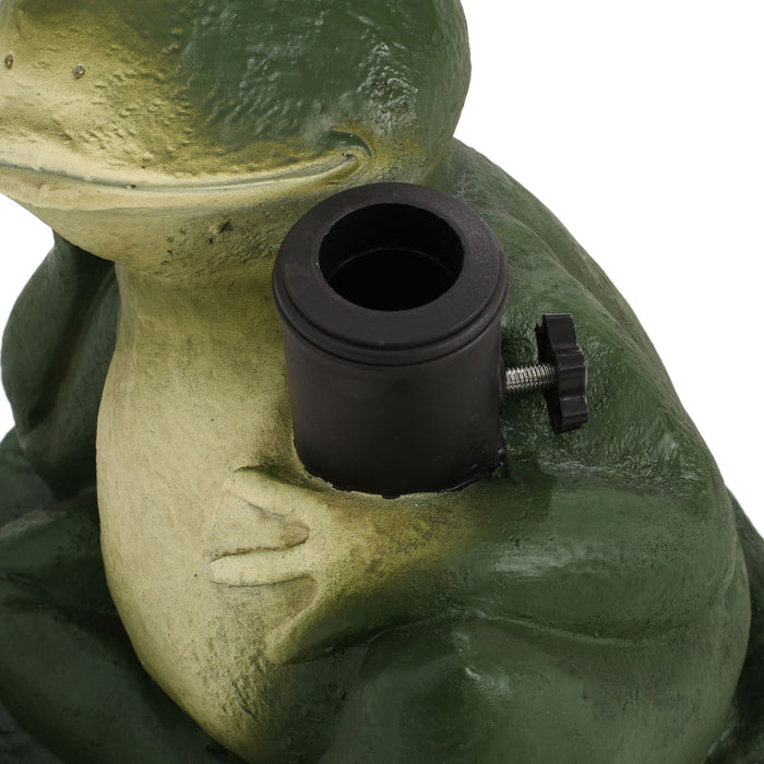 Charming Frog Prince Umbrella Base With Concrete Design - Green