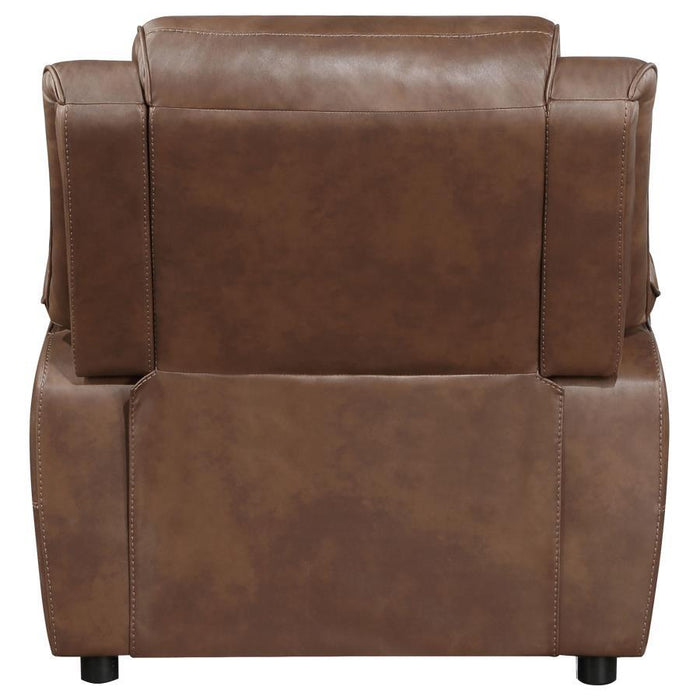 Ellington - Upholstered Padded Arm Accent Chair - Dark Brown