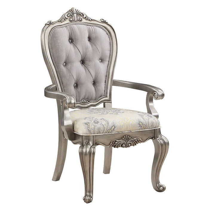 Ariadne - Arm Chair Set of 2) - Velvet & Antique Platinum