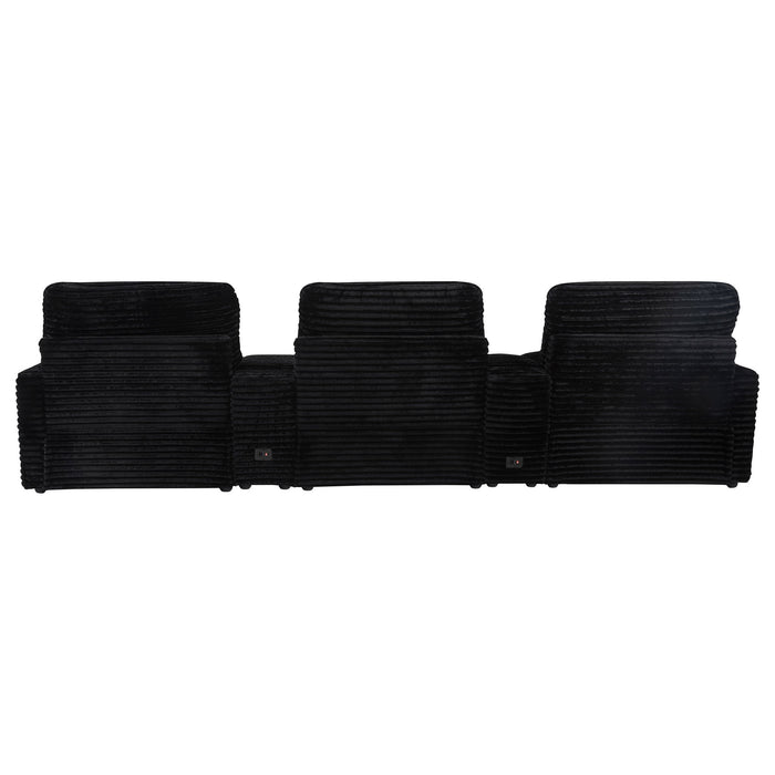 Collins 5-Piece Power Reclining Home Theater Seating Black