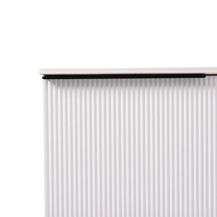 Fluted Bathroom Vanity With Ceramic Sink, Soft Close Slides