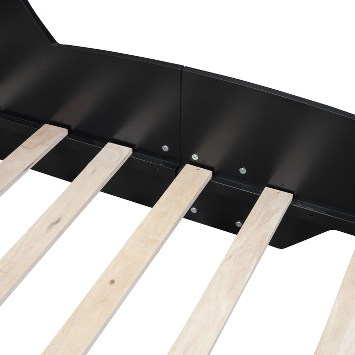 Race Car-Shaped Platform Bed With Wheels