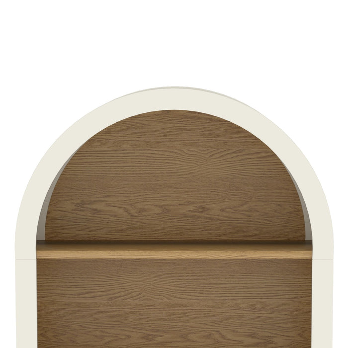 Arched Small Bookcase, Storage Cabinet, Bookshelf With 3 Shelves For Living Room - Oak / White