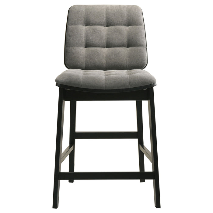 Redbridge Velvet Upholstered Counter Chair Grey and Black (Set of 2)