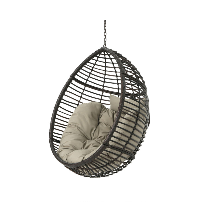 Hanging Basket Chair With Metal Frame And Seat Cushion