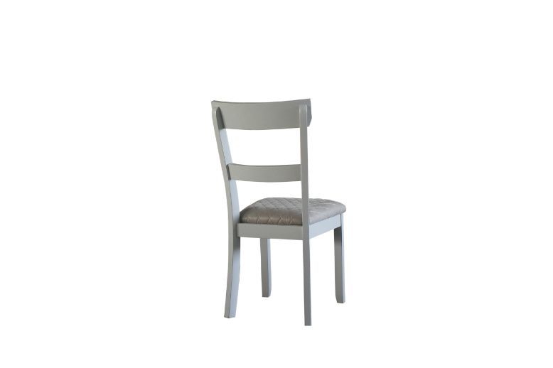 House Marchese - Side Chair Set of 2) - Two Tone Gray Fabric & Pearl Gray