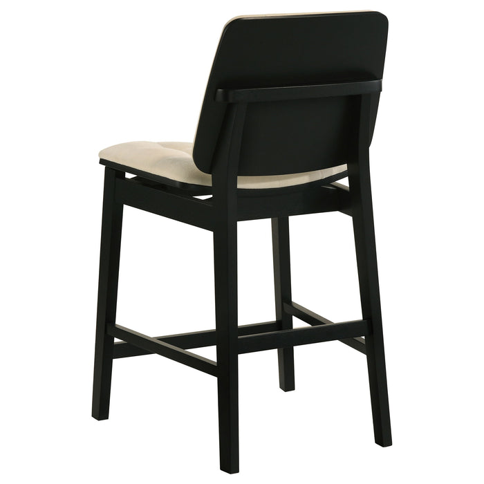 Hamlyn 5-piece Round Wood Counter Height Dining Set Cream and Black