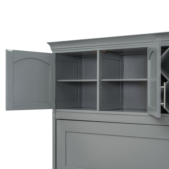 Murphy Wall Bed With Top Cabinets & Wine Rack