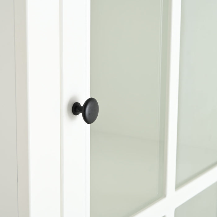 Retro Style Hutch Cabinet With Glass Door, China Cabinet For Home