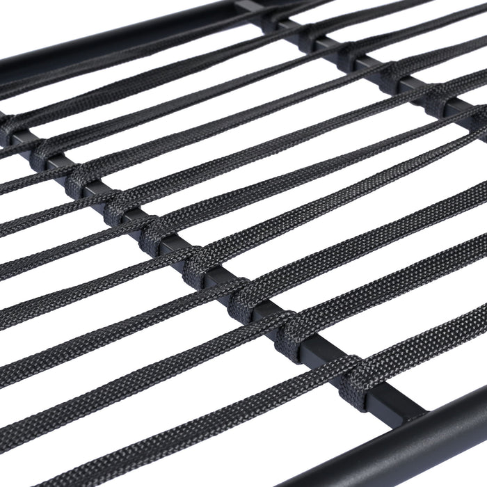 4 Piece Outdoor Patio Furniture Set, Metal Chairs With Woven Rope U Shaped Backrest