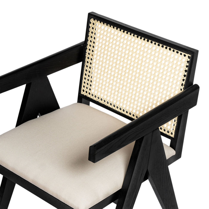 Chandigarh Farmhouse Style Cane Upholstered Dining Chairs (Set of 2)