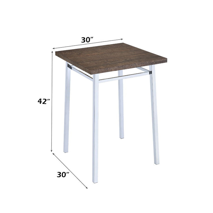 Nadie - Bar Table - Oak & Chrome