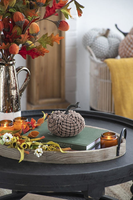 Chenille Weighted Pumpkin Ornament Decor For Holiday Harvest Festival Fall Festival & Thanksgiving