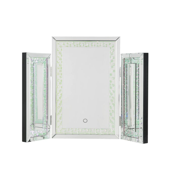 Nysa - Accent Mirror With LED - Mirrored & Faux Crystals