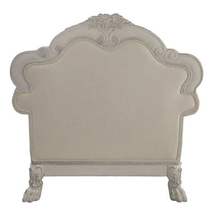 Dresden - Chair With 2 Pillows - Synthetic Leather & Bone White