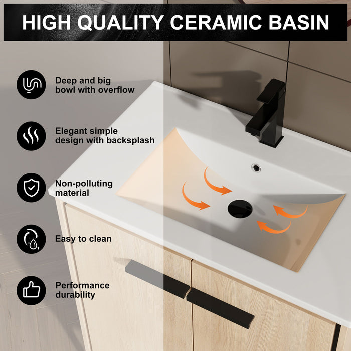 Modern Bathroom Vanity Base With Basin And Storage Cabinet