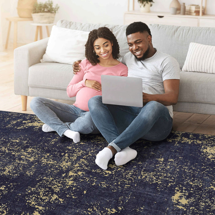 Maval - Abstract Washable Area Rug