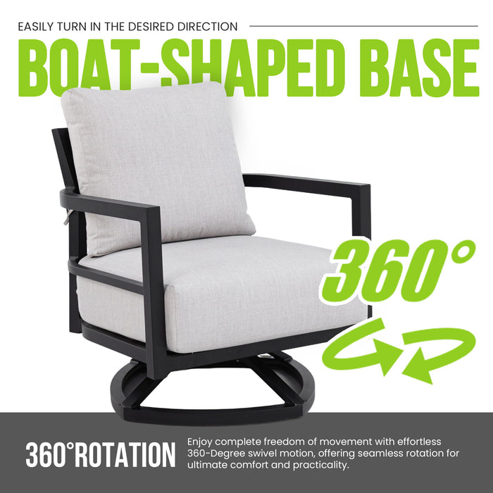 Outdoor Patio Furniture, Chat Set, Sunbrella Cushions And Side Table