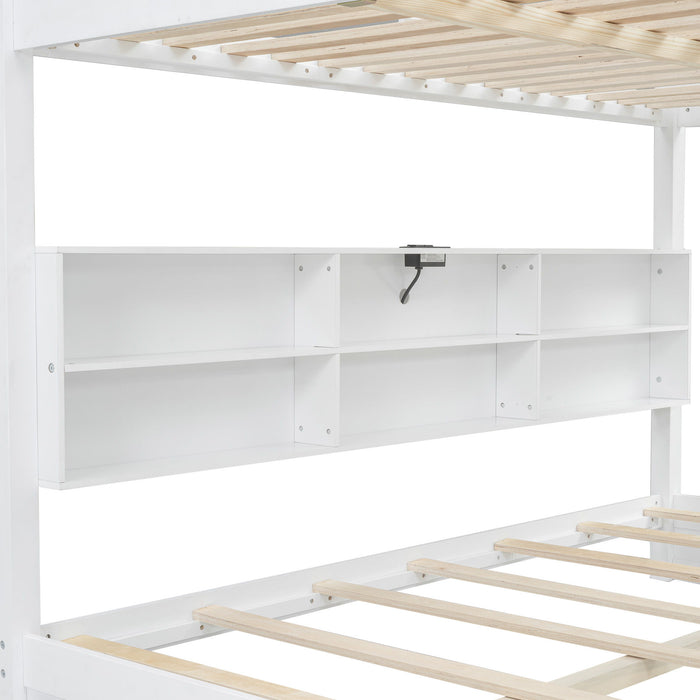 Bunk Bed With Storage Cabinets And USB Ports