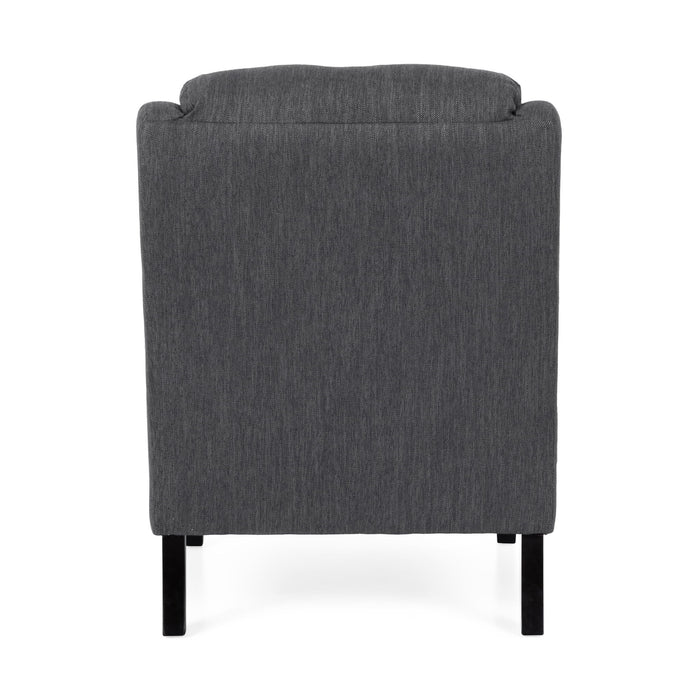 Contemporary Club Chair With Upholstered Fabric And Rubberwood Legs